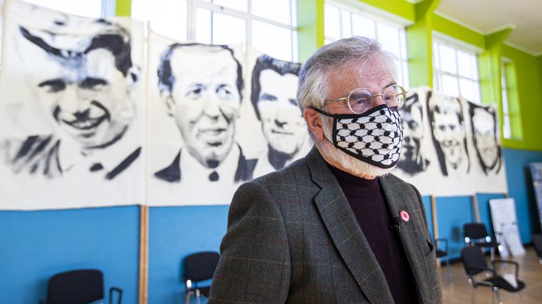 Former Sinn Fein president Gerry Adams was present at an event involving families of people who were killed at Ballymurphy 