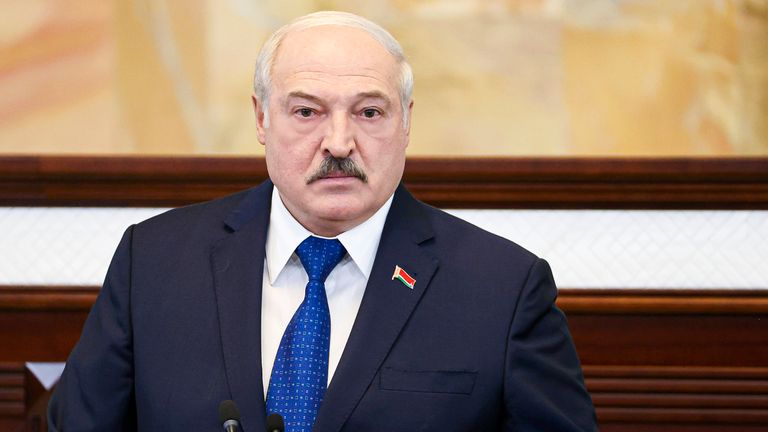 Belarusian President Alexander Lukashenko accused the West of waging a hybrid war against the country. Pic: AP 