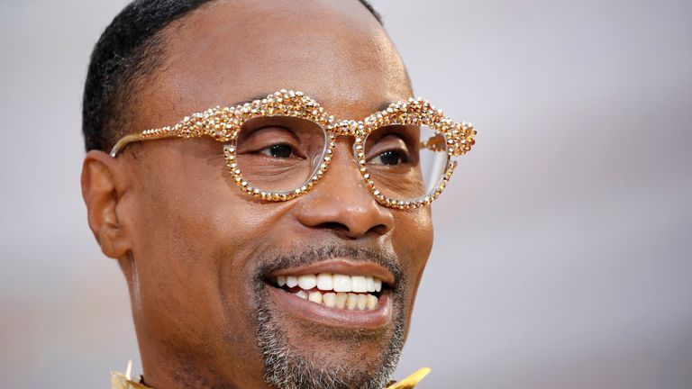 Billy Porter poses on the red carpet during the Oscars arrivals at the 92nd Academy Awards in Hollywood, Los Angeles, California, U.S., February 9, 2020. REUTERS/Mike Blake