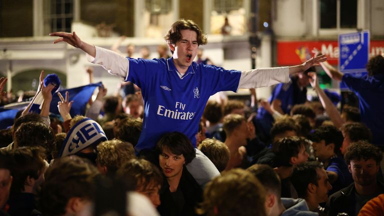 Chelsea celebrate Champions League win with stunning fireworks