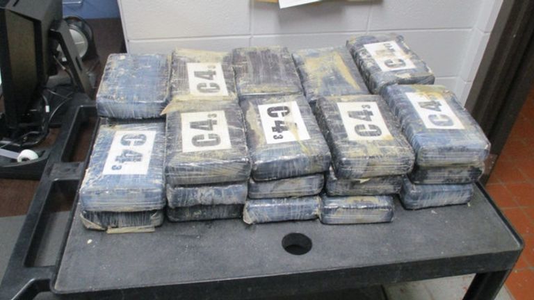 The drugs are worth more than £1m in street value. Pic: Gulf Shores Police Department