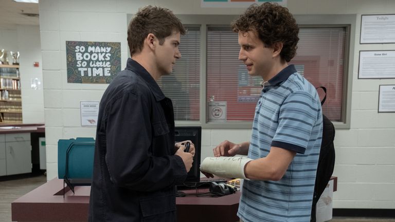 (from left) Connor Murphy (Colton Ryan) and Evan Hansen (Ben Platt) in Dear Evan Hansen, directed by Stephen Chbosky. 