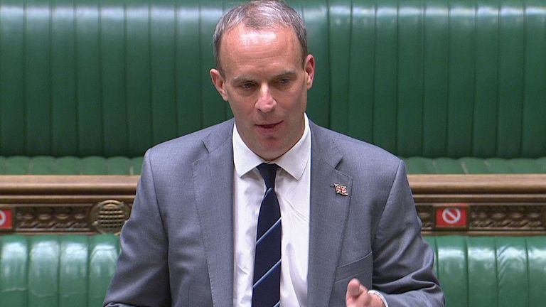 Dominic Raab in the House of Commons