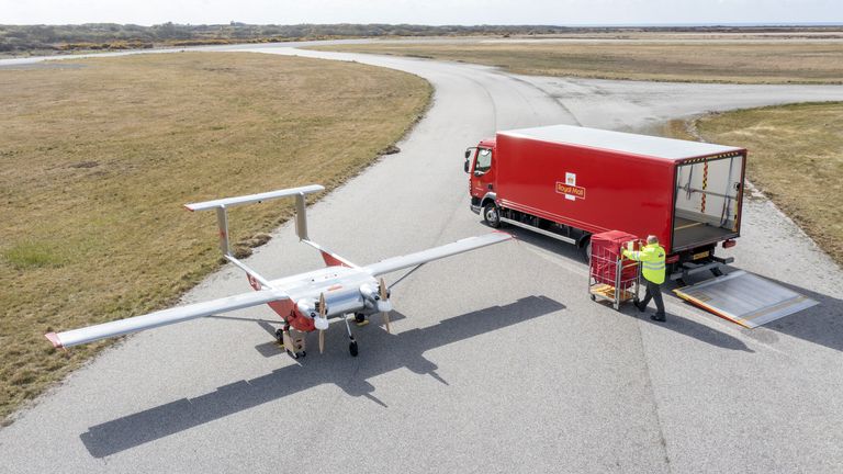 Embargoed to 0001 Monday May 10 Undated handout photo issued by Royal Mail of their new drone programme, which they are to trial on delivering health and safety equipment, Covid testing kits and other items to the Isles of Scilly. Issue date: Monday May 10, 2021