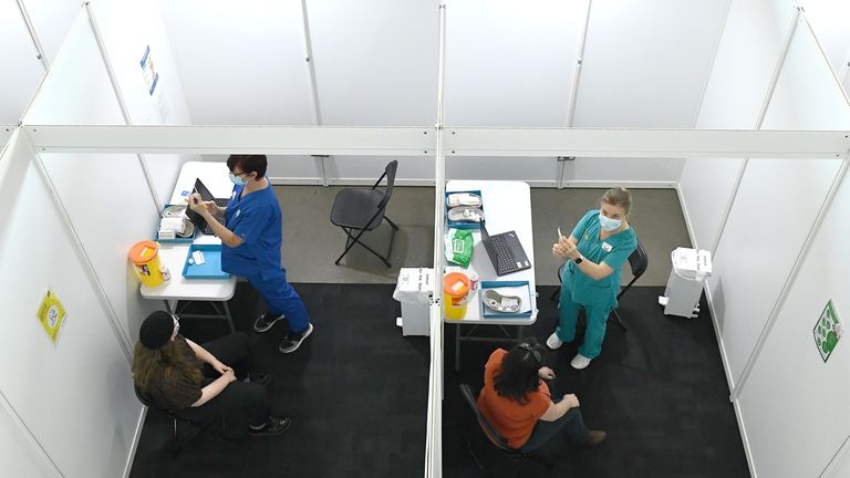 A vaccination centre has been opened at the Aviva Stadium in Dublin