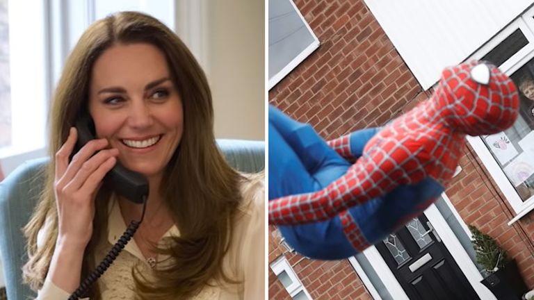 The Duchess of Cambridge spoke of her admiration for the work of a teacher-turned-Spider-Man