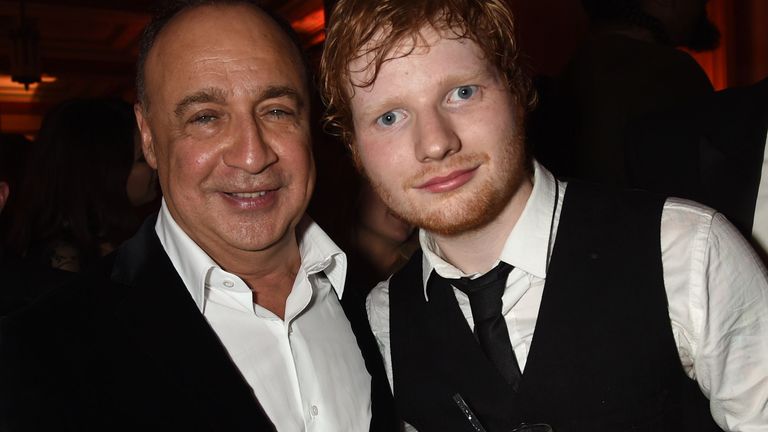 Sir Len Blavantnik with Ed Sheeran at the Brit Awards in 2015. Pic: Richard Young/Shutterstock