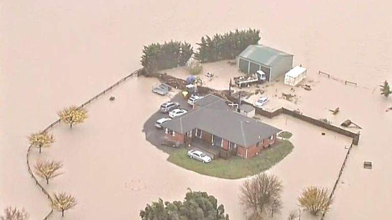 Authorities declared a state of emergency after some places received as much as 40cm (16ins) of rain over the weekend.
