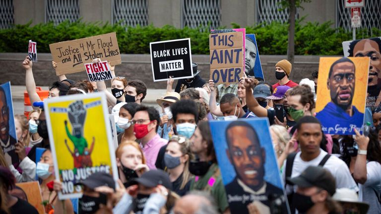 Protests have been taking place in Minneapolis in the run-up to George Floyd&#39;s death anniversary