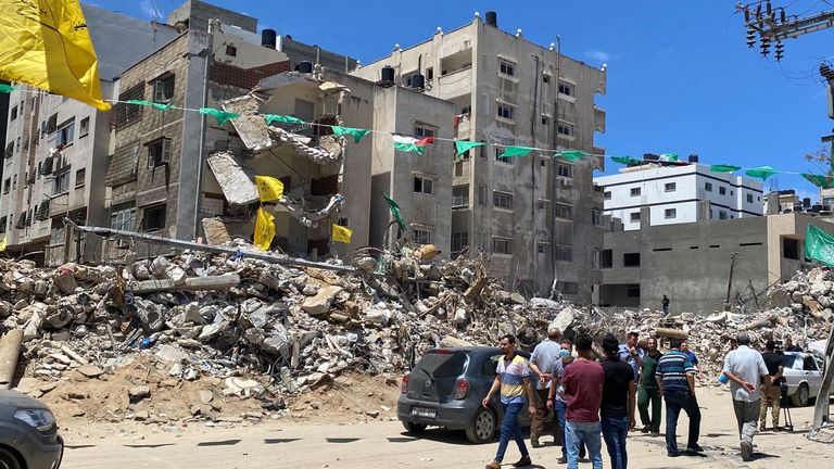 The collapsed apartment block left more than 40 people dead