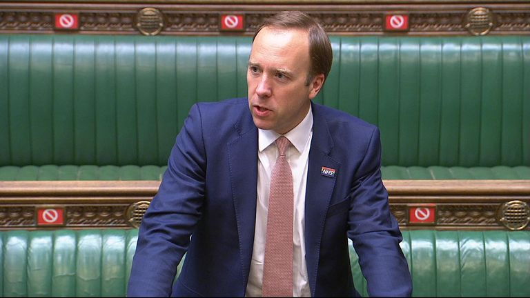 Health Secretary Matt Hancock answers an Urgent Question following Dominic Cummings&#39; evidence to MPs