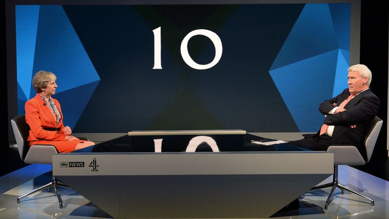 Jeremy Paxman ha intervistato Theresa May durante la campagna elettorale del 2017