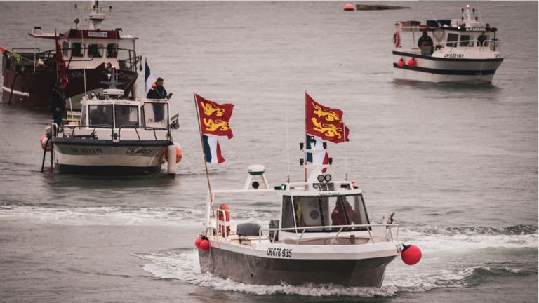 French vessels protest off Jersey. Pic: @PinelPhotos