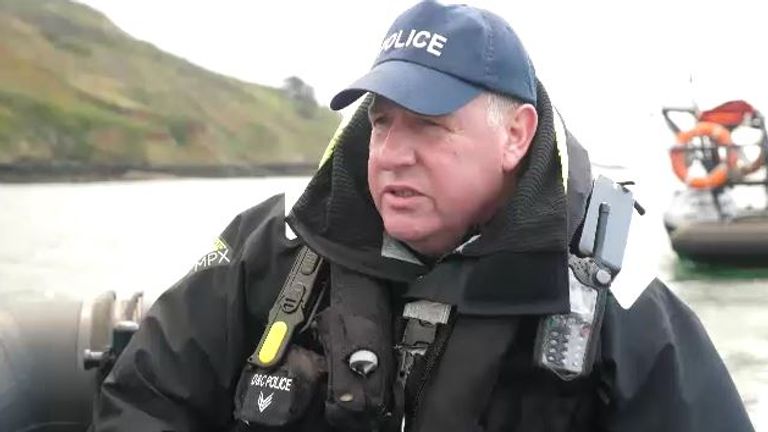Sergent Andrew Joyner de l'unité de marine et de plongée de la police du Devon et de Cornwall 