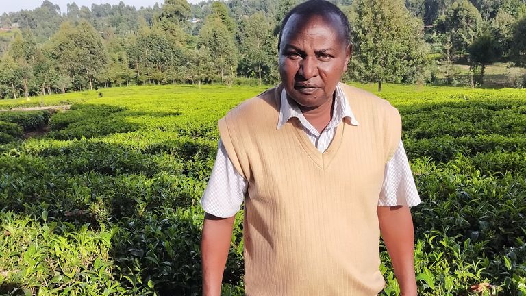 Tea farmer Richard Koskei, from Kericho, in Kenya&#39;s Western Highlands, says seasons there have changed