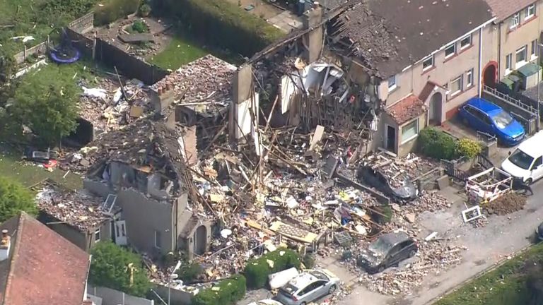 Gas explosion in Heysham, Lancashire