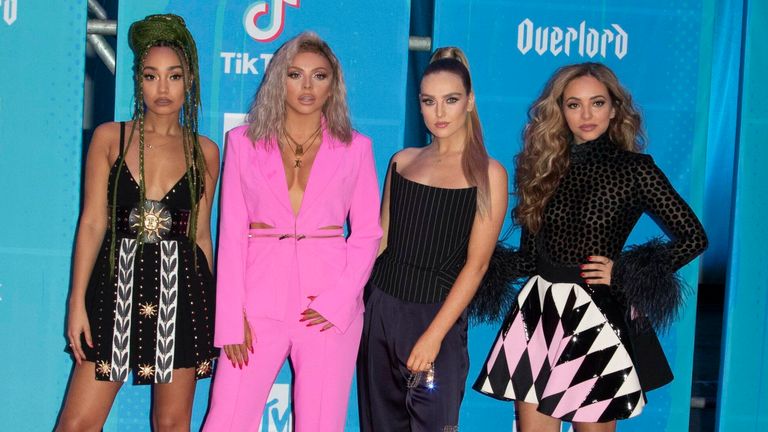 Leigh-Anne Pinnock (l-r), Jesy Nelson, Perrie Edwards and Jade Thirlwall of &#39;Little Mix&#39; attend the 2018 MTV EMAs in Bilbao, Spain, on 04 November 2018. Pic: AP