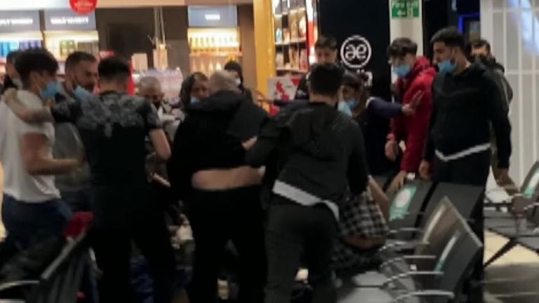 Massive fight breaks out at Luton airport