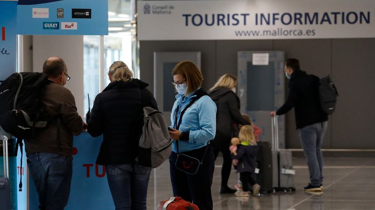 Passengers arriving at Mallorca airport in March