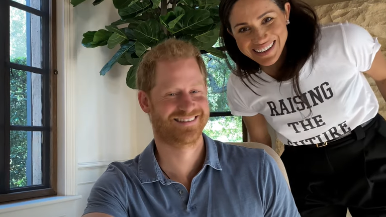 Meghan and Harry appear in the trailer. Pic: YouTube