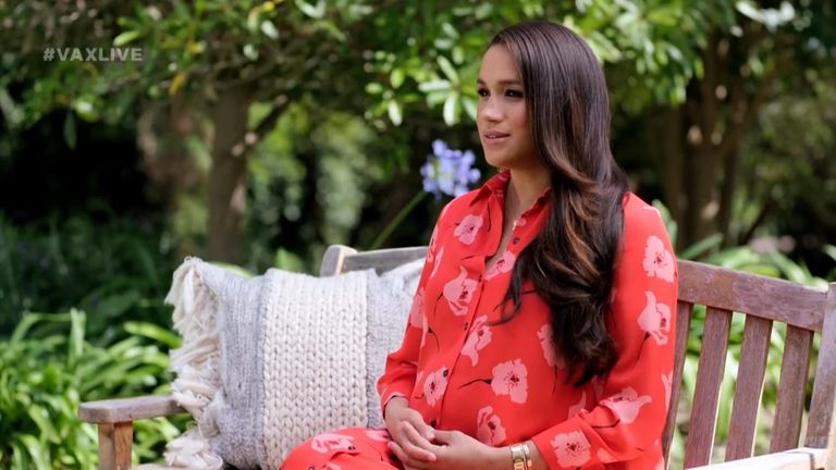 The Duchess of Sussex spoke about the importance of vaccines during a speech to Vax Live, a fundraising concert.