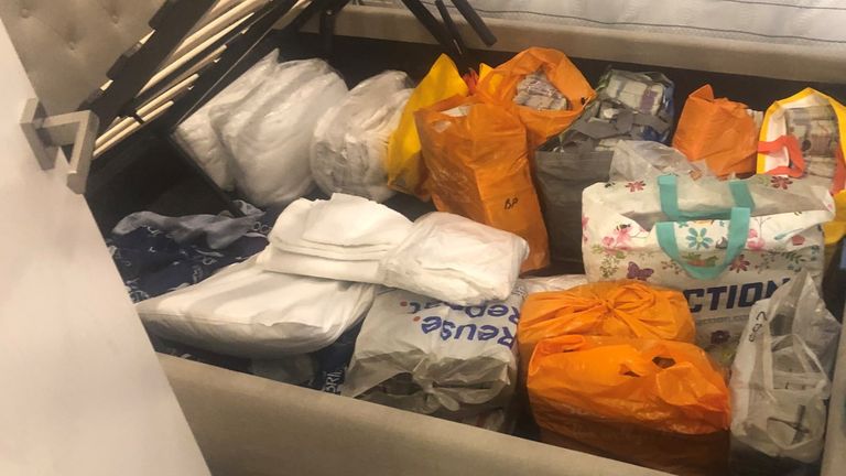 The Met Police discovered £5m in cash in a property in Fulham following a money laundering operation. Pic: Met Police