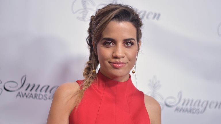 Natalie Morales arrives at the 34th annual Imagen Awards on Saturday, Aug. 10, 2019, at the Beverly Wilshire Hotel in Beverly Hills, Calif. (Photo by Richard Shotwell/Invision/AP)