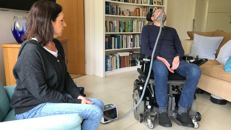 Phil Newby has motor neurone disease and is pictured with his wife Charlotte