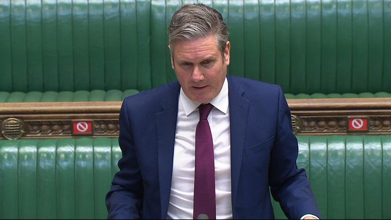 Sir Keir Starmer, Labour leader, speaks at PMQs