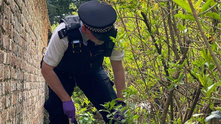 Officers searching for weapons during Operation Sceptre