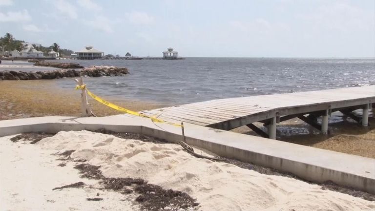 The pier where Henry Jemmott&#39;s body was found. Pic: AP/7 News Belize