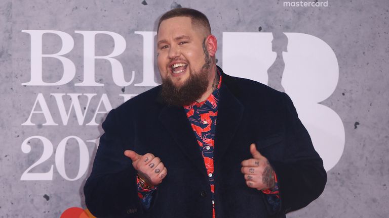 Rory Graham, or Rag &#39;n&#39; Bone Man, at the Brit Awards in London in 2019. Pic: AP