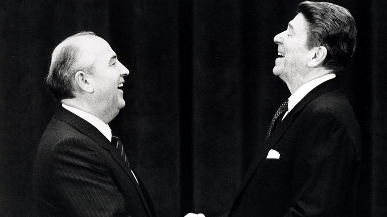 US President Ronald Reagan and former Soviet leader Mikhail Gorbachev also held talks in Geneva, Switzerland