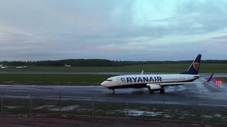 Diverted Ryanair flight finally lands in Belarus