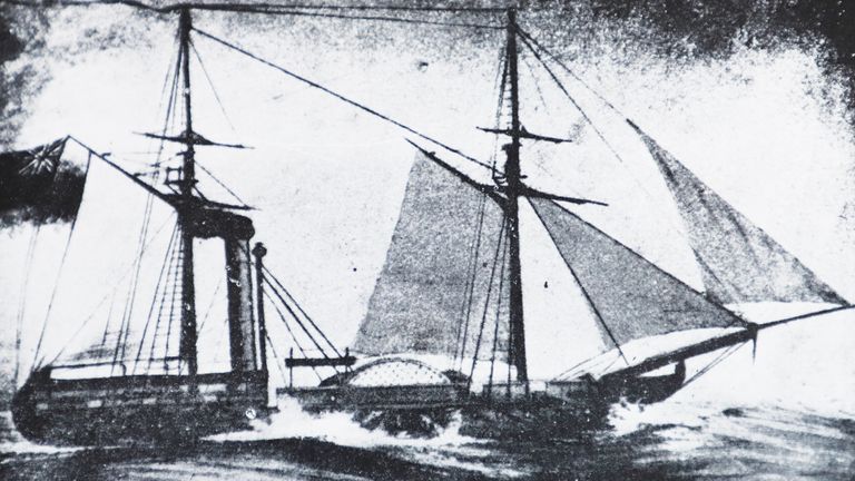 The HSC Semiramis, a steam ship of the type that Ardaseer Cursetjee would have maintained in India