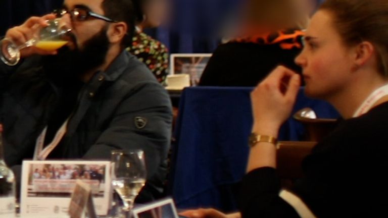 Saskia Jones sat beside Usman Khan at the prisoner rehabilitation event