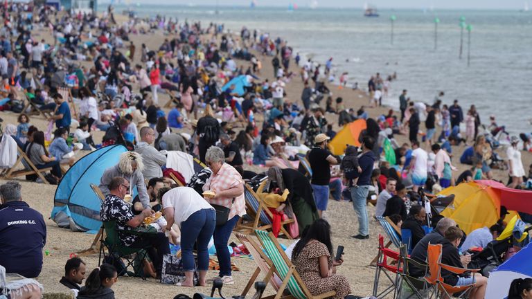 People on Southend beach