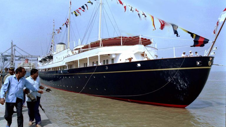 The royal yacht was used on trade missions, like this one in India in early 1997