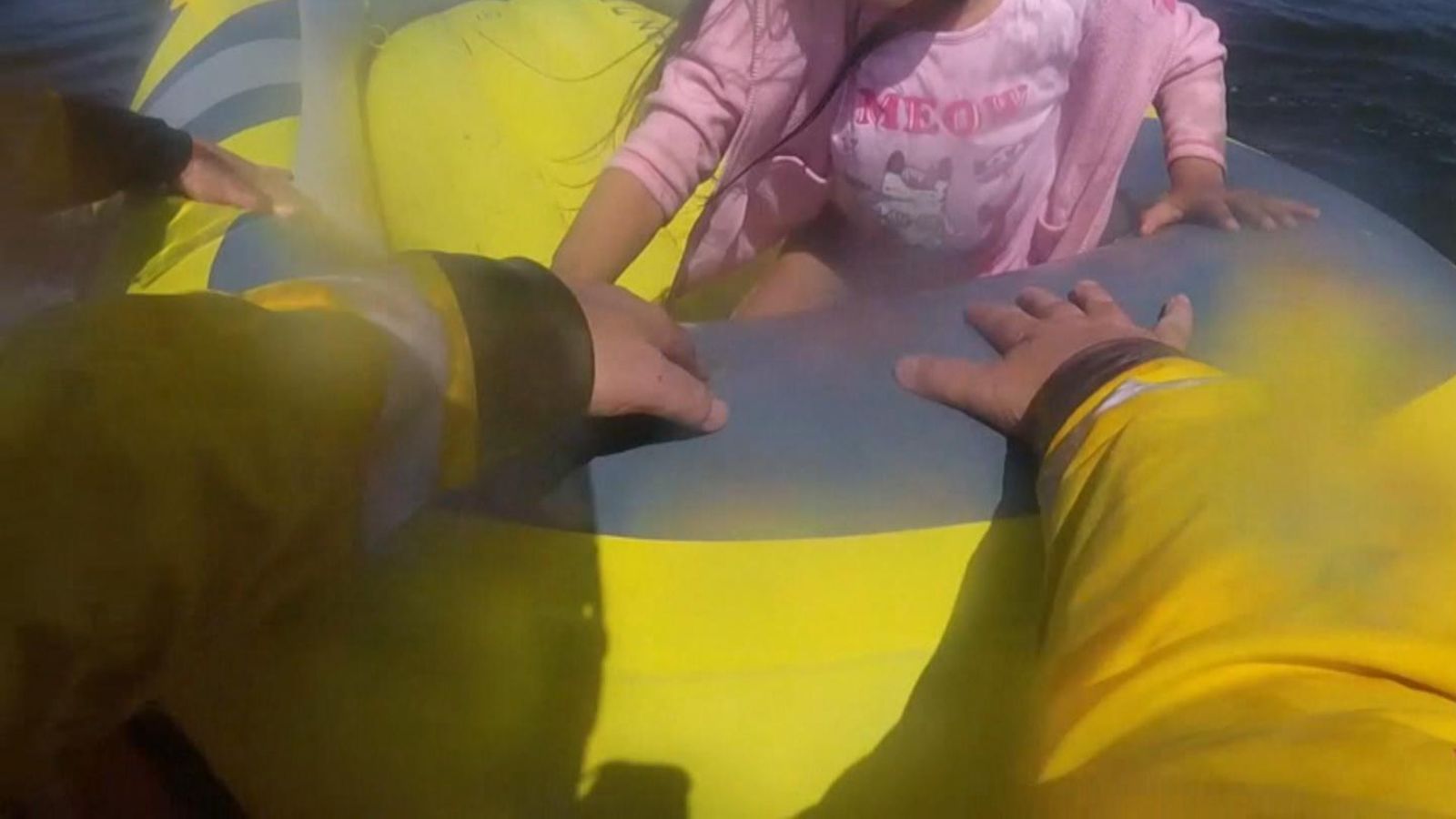 Dramatic footage shows little girl rescued by RNLI after dinghy drifts out to sea off Kinmel Bay