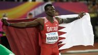 Qatar&#39;s Abdalelah Haroun celebrates winning the bronze medal in the men&#39;s 400 metres final during the World Athletics Championships in London in 2017. Pic: AP