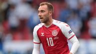 Denmark&#39;s Christian Eriksen pictured during the match against Finland