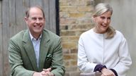 Britain&#39;s Prince Edward and Sophie, Countess of Wessex visit Vauxhall City Farm&#39;s community engagement and education programmes