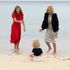 Carrie and Wilfred Johnson have fun on beach in Cornwall with US first lady