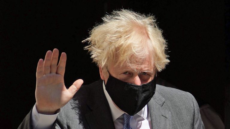 Prime Minister Boris Johnson leaves 10 Downing Street to attend Prime Minister's Questions at the Houses of Parliament, London. Picture date: Wednesday June 16, 2021.