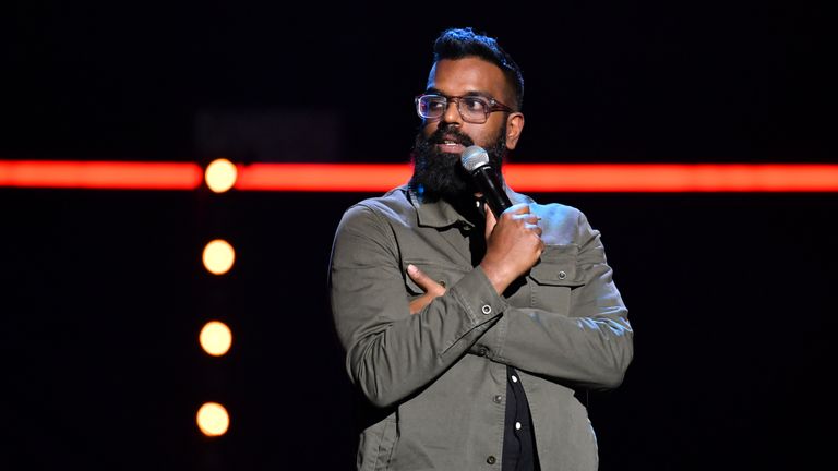 Romesh Ranganathan performs during the Teenage Cancer Trust comedy night, at the Royal Albert Hall, London.
