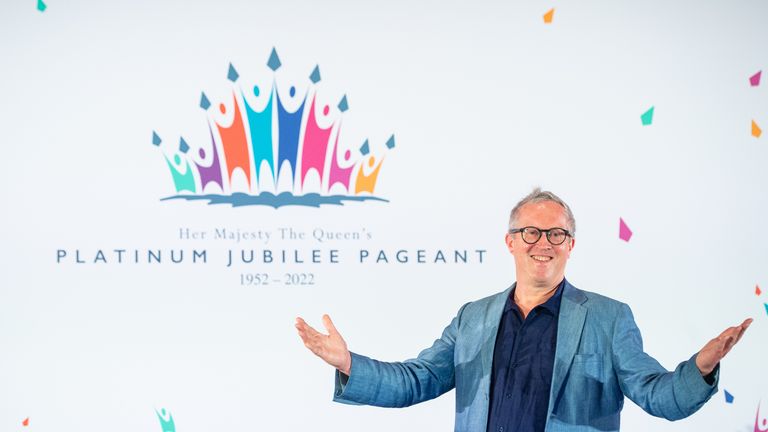 Pageant Master Adrian Evans at the launch of Platinum Jubilee Pageant at the Victoria And Albert Museum, London. Plans have been unveiled for celebrations in June 2022 which will mark the Queen's 70th year on the throne with a Pageant next June. Picture date: Tuesday June 29, 2021.
