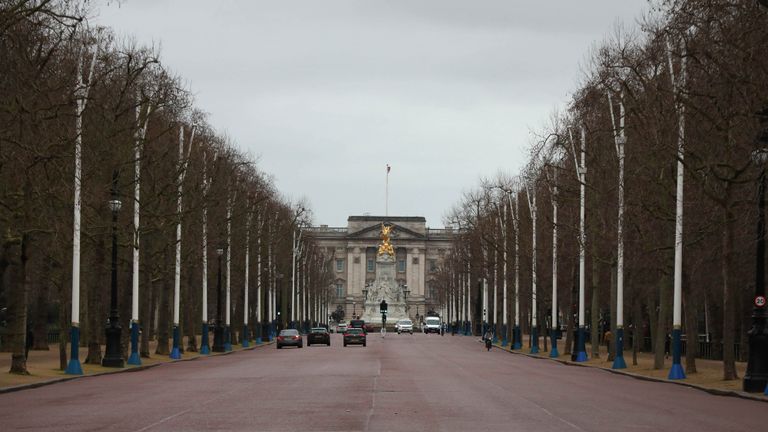 The Mall in London the morning after Prime Minister Boris Johnson set out further measures as part of a lockdown in England in a bid to halt the spread of coronavirus.