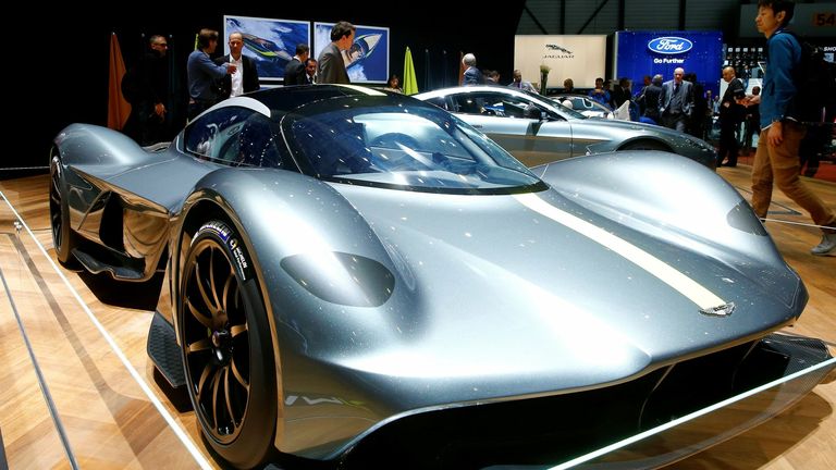 An Aston Martin Valkyrie car is seen during the 87th International Motor Show at Palexpo in Geneva, Switzerland March 8, 2017.