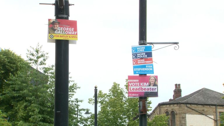 By-election campaign posters in Batley and Spen