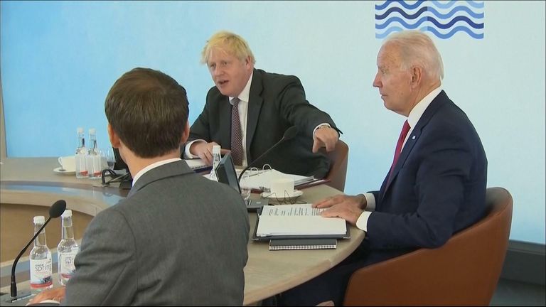 Boris Johnson insists that he already introduced the president of South Africa as Biden attempts to introduce him to the G7 table